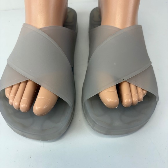 Circus by Sam Edelman Jaylee Womens Size 5M Silver Jelly Crisscross Pool Slides - Picture 3 of 6